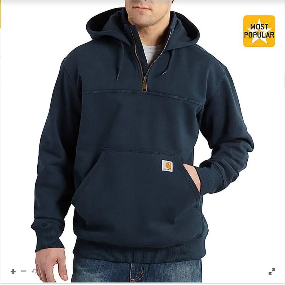 CARHARTT Men's Rain Defender LF Heavyweight Quarter-Zip Hoodie Size 2XL Tall